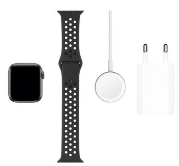 Apple Watch Nike+ Series 5, 40 мм, корпус из алюминия цвета «серый космос», спортивный ремешок Nike цвета антрацитовый/черный (серый космос)